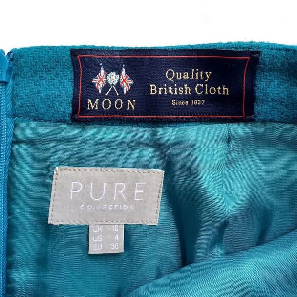 Pure Collection Teal Moon Wool Pencil Skirt | Classic Workwear | UK Tailoring - Picture 15 of 16
